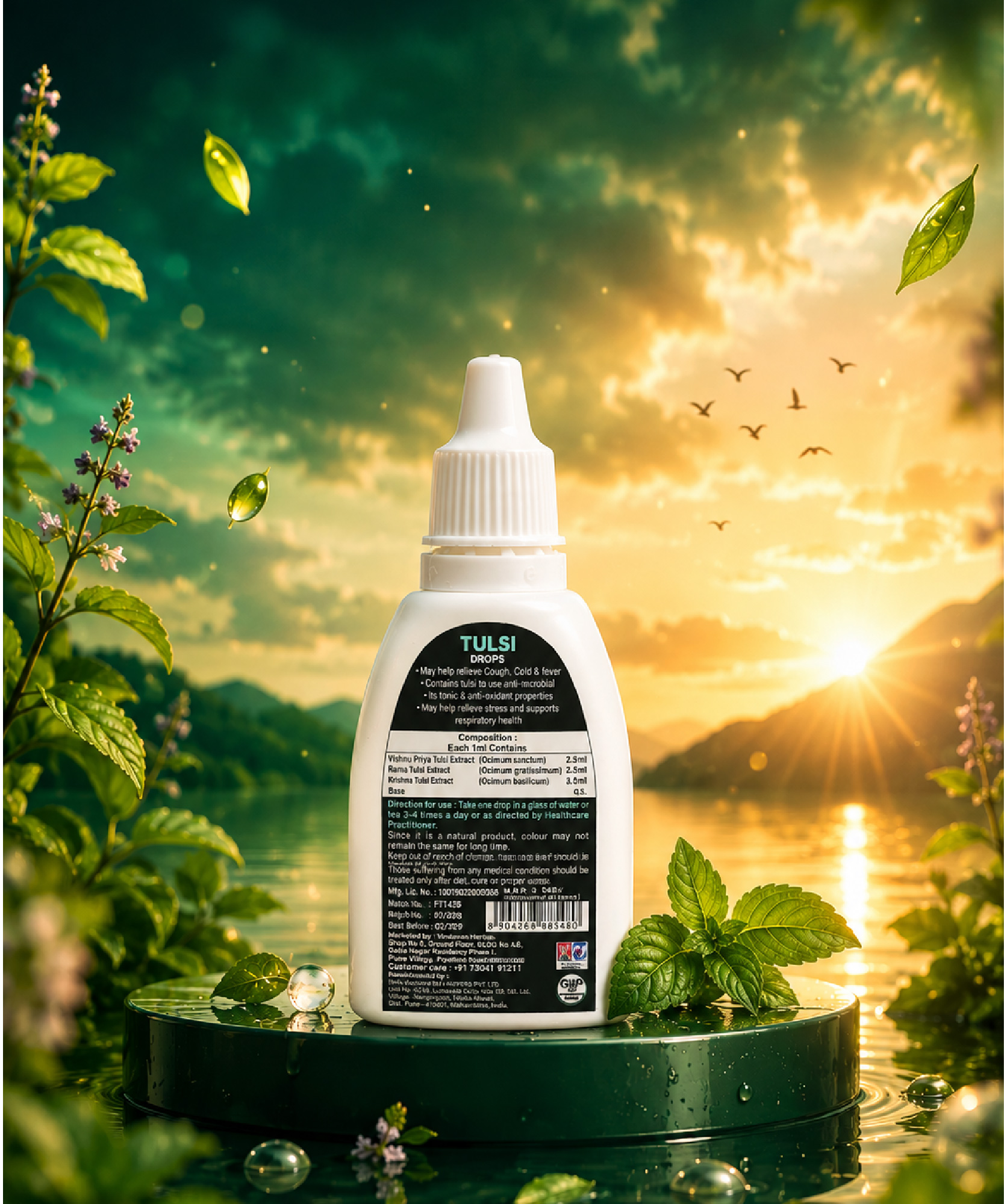 FitHerb Triple Tulsi Immunity Drops with Vishnu Priya, Rama & Bisva Tulsi | Ayurvedic Herbal Immunity Booster for Cough, Cold, Respiratory Health & Daily Wellness